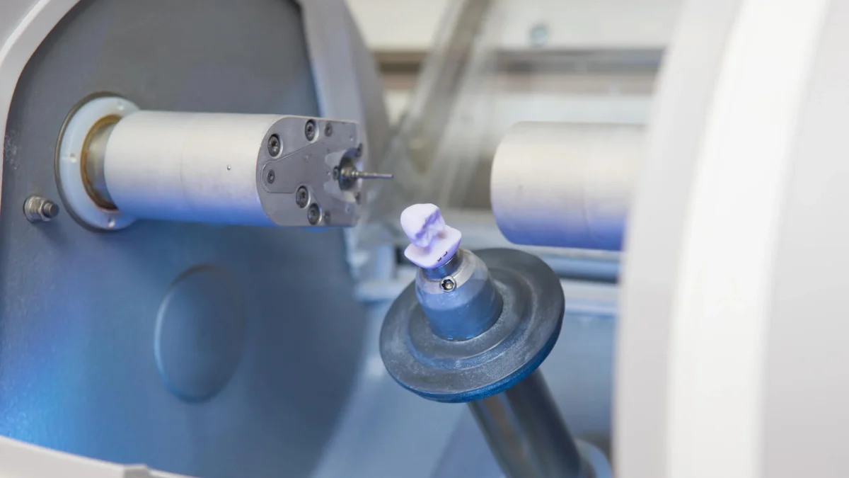 Advanced dental milling machine used to fabricate CEREC crowns in Matthews NC.