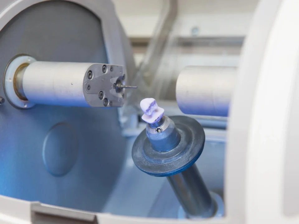 Advanced dental milling machine used to fabricate CEREC crowns in Matthews NC.