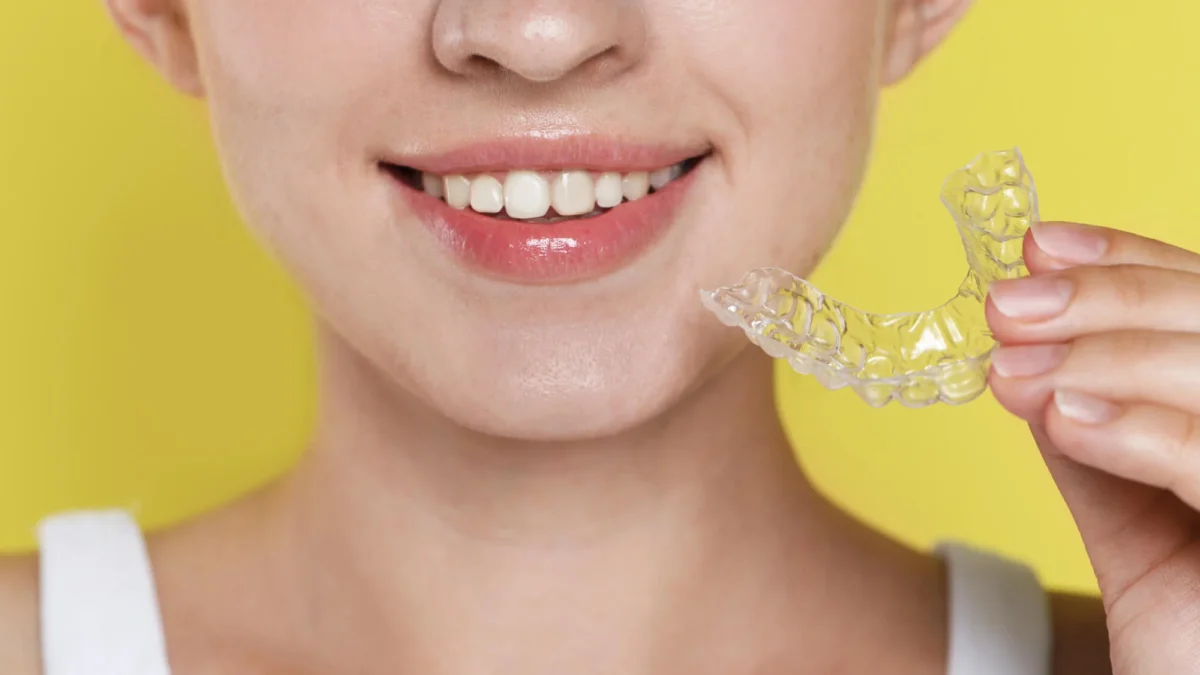 A-patient-holding-Invisalign-in-Matthews-NC