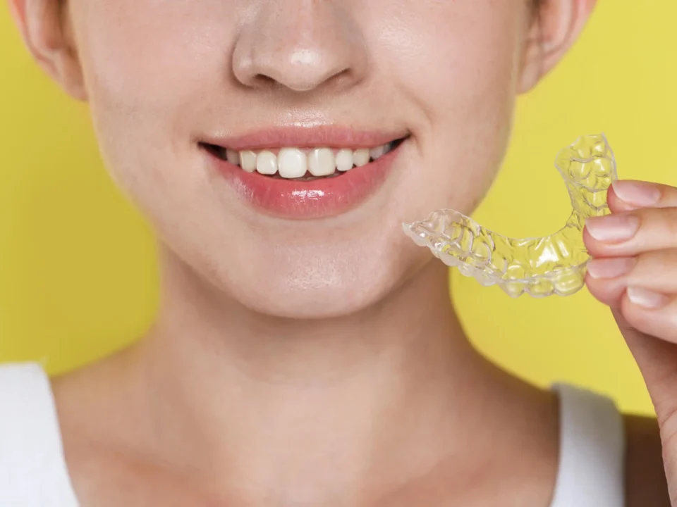A-patient-holding-Invisalign-in-Matthews-NC