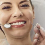 Happy patient after a cosmetic dentist Matthews NC consultation